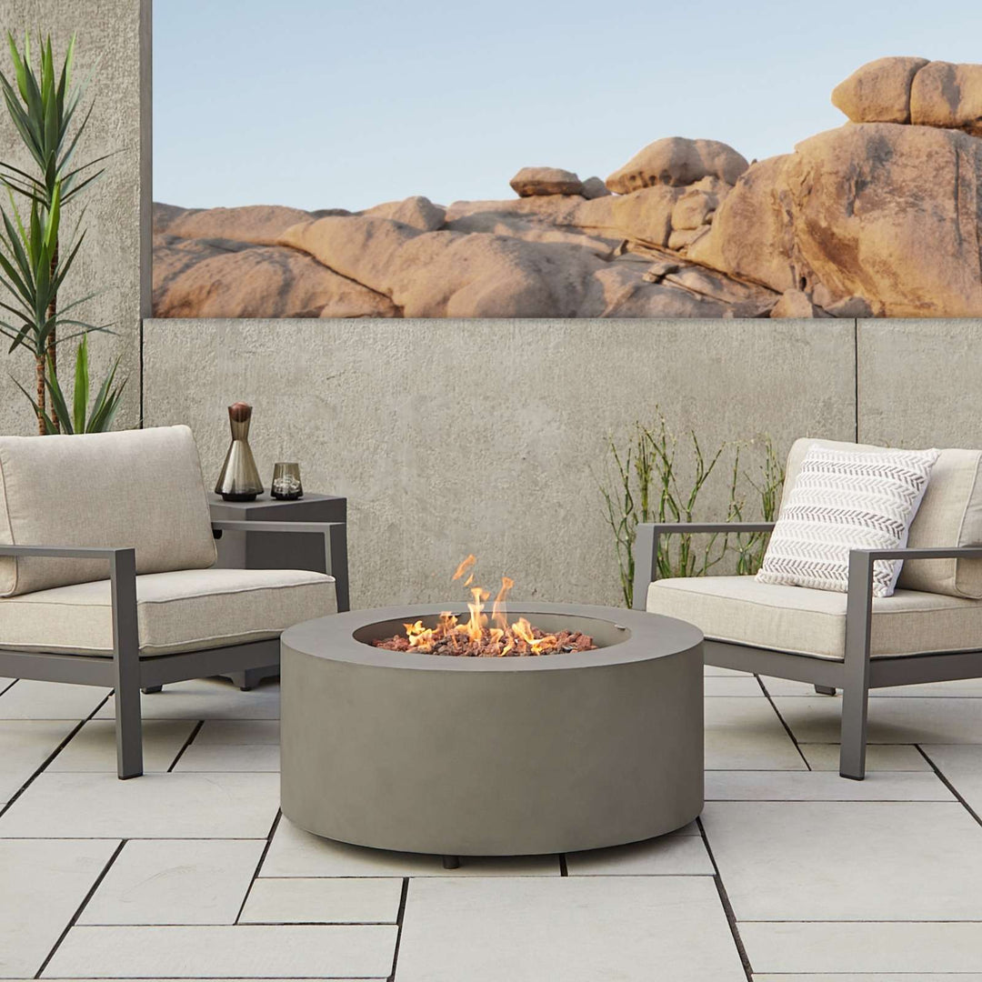 Aegean Round Propane or Natural Gas Fire Pit Table by Real Flame