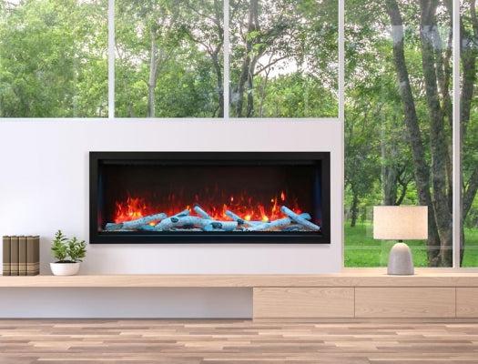 Amantii 100" Symmetry Extra Tall Built-in Smart WiFi Indoor/Outdoor Electric Fireplace