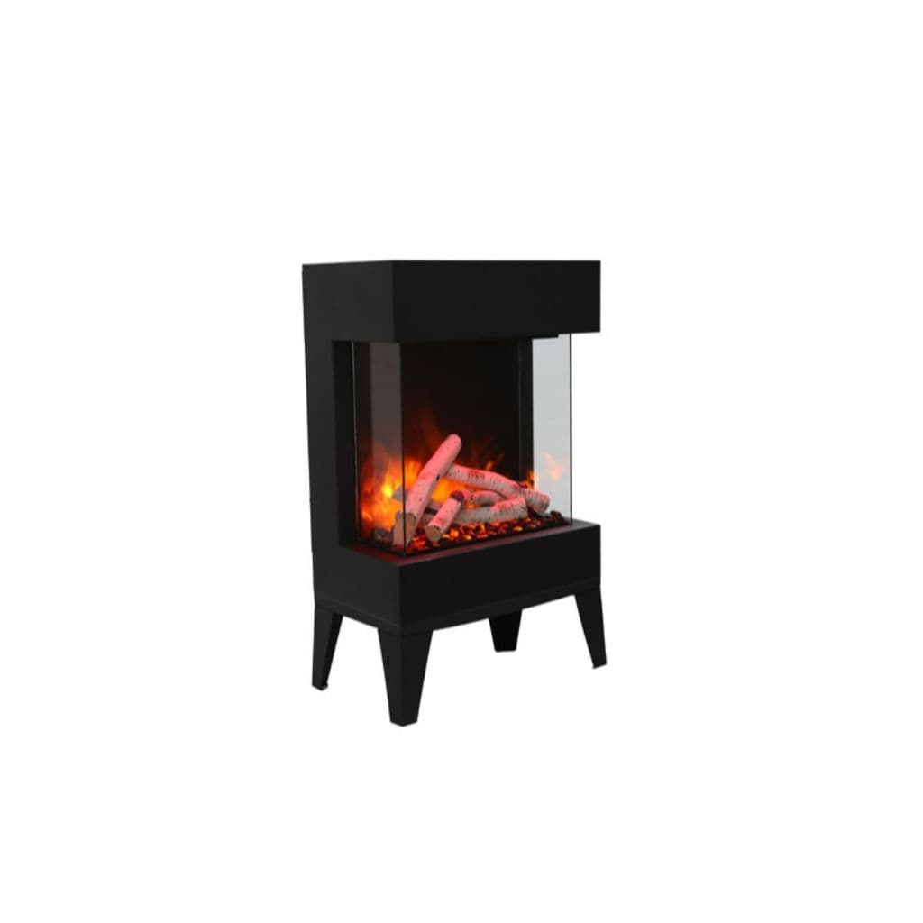 Amantii Cube 25" 3-Sided Glass Electric Outdoor Fireplace