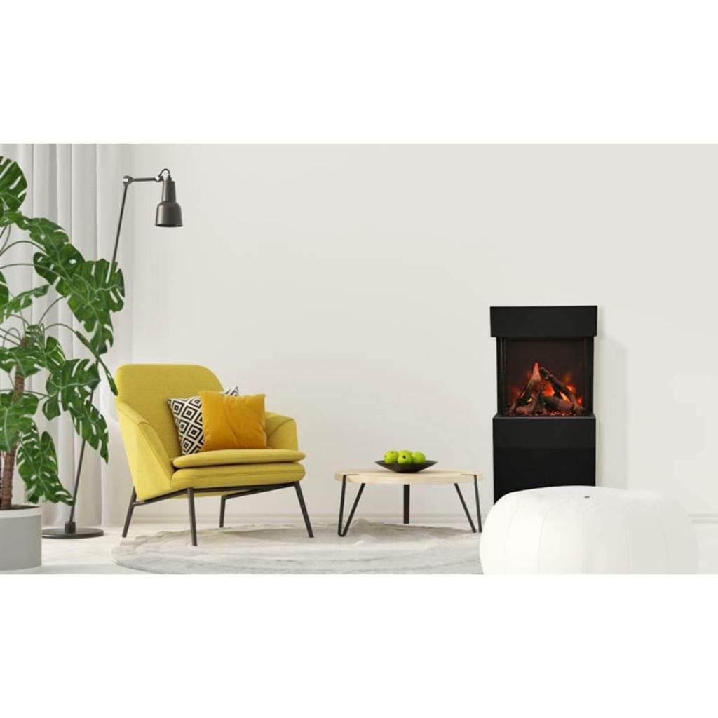 Amantii Cube 25" 3-Sided Glass Electric Outdoor Fireplace