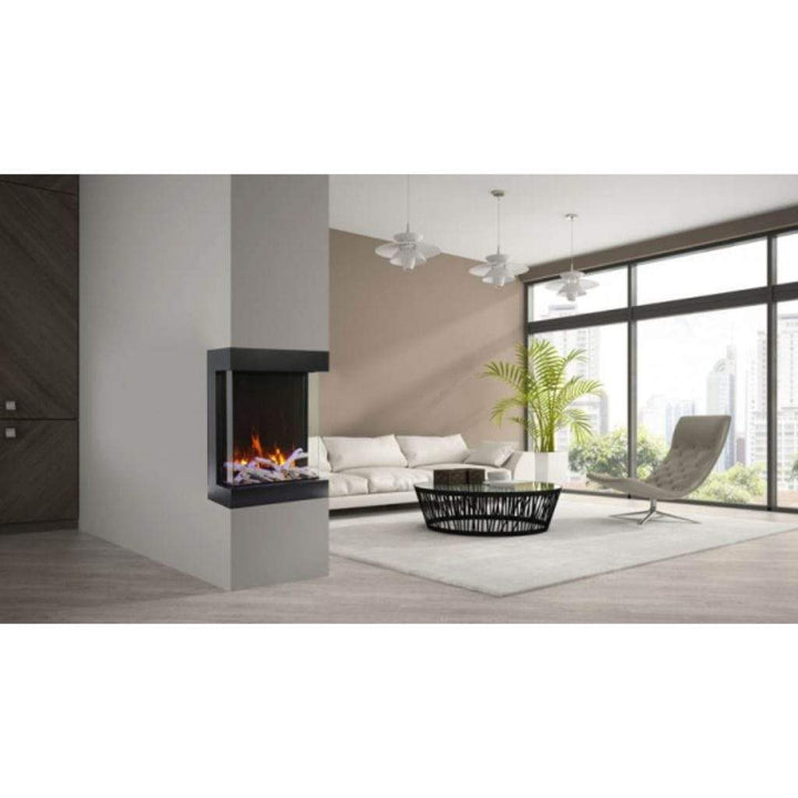 Amantii Cube 25" 3-Sided Glass Electric Outdoor Fireplace