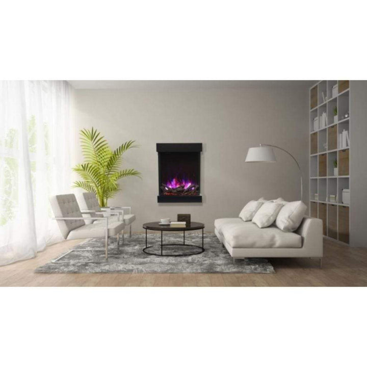 Amantii Cube 25" 3-Sided Glass Electric Outdoor Fireplace