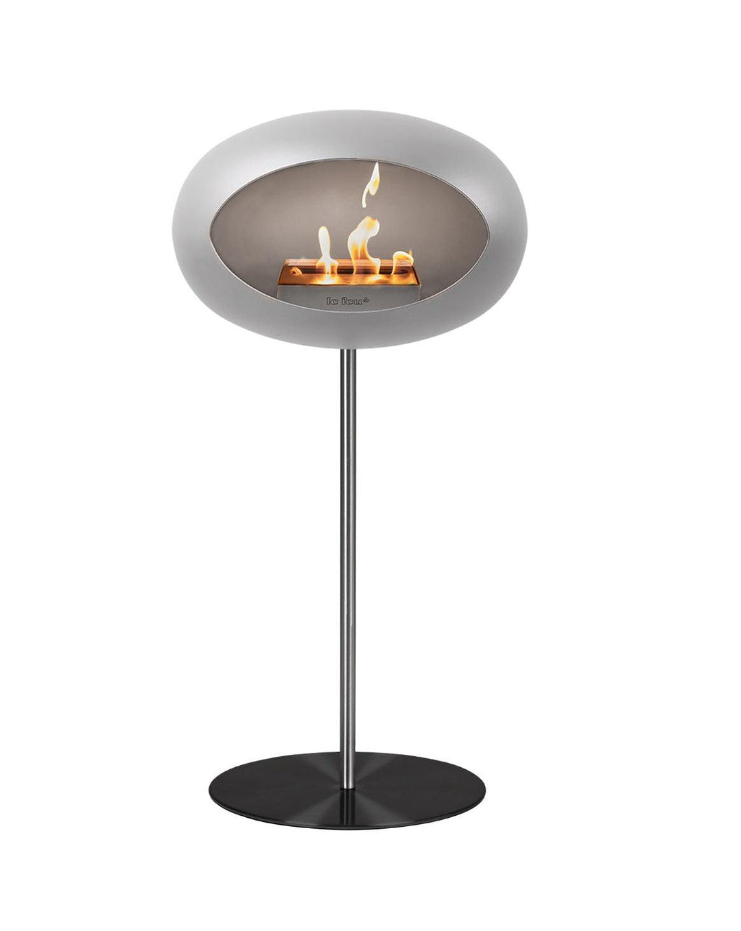 Le Feu Dome Ground Steel High Indoor/Outdoor Fireplace - Nickel