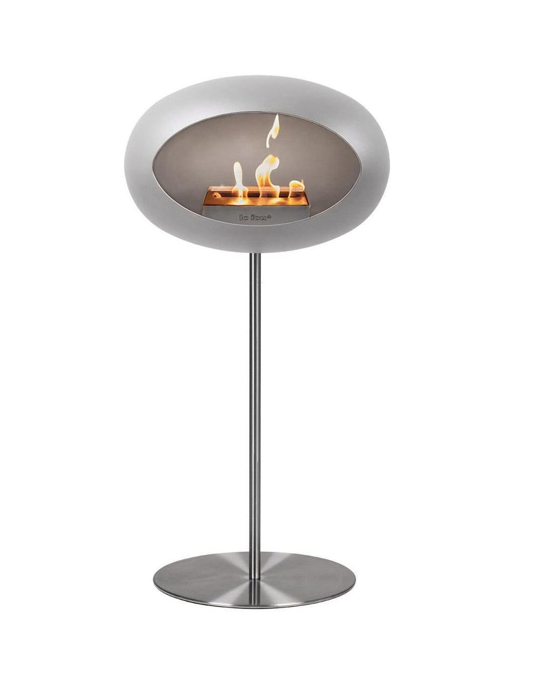 Le Feu Dome Ground Steel High Indoor/Outdoor Fireplace - Nickel