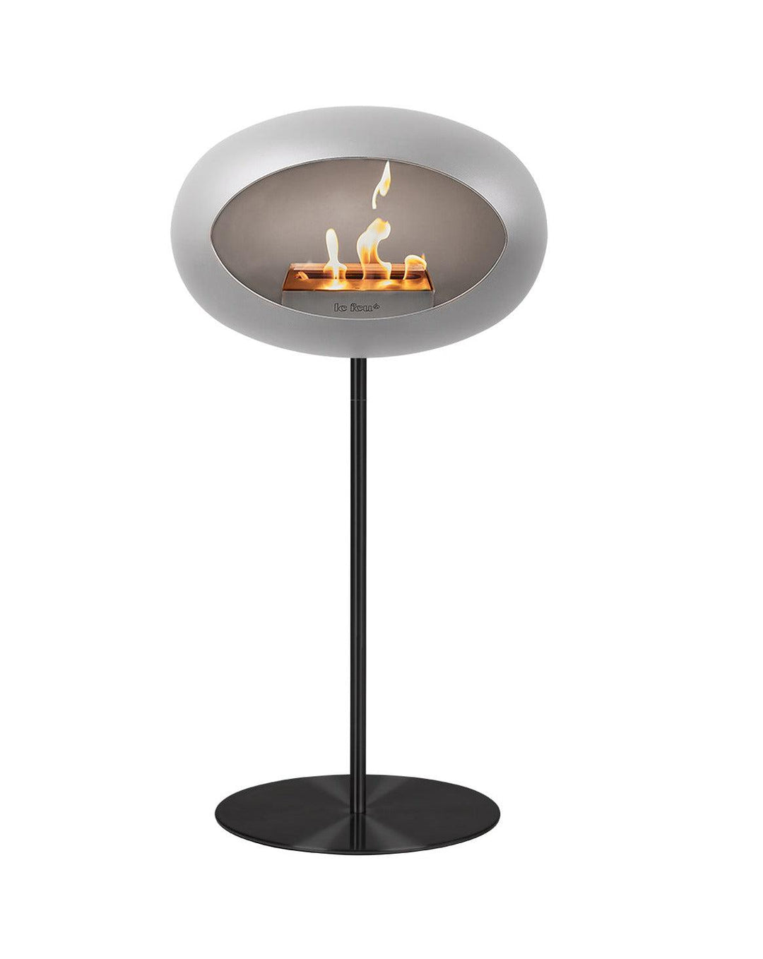 Le Feu Dome Ground Steel High Indoor/Outdoor Fireplace - Nickel