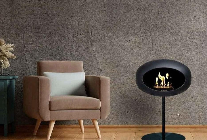 Le Feu Dome Ground Steel Low Indoor/Outdoor Fireplace - Black