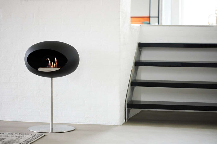 Le Feu Dome Ground Steel Low Indoor/Outdoor Fireplace - Black