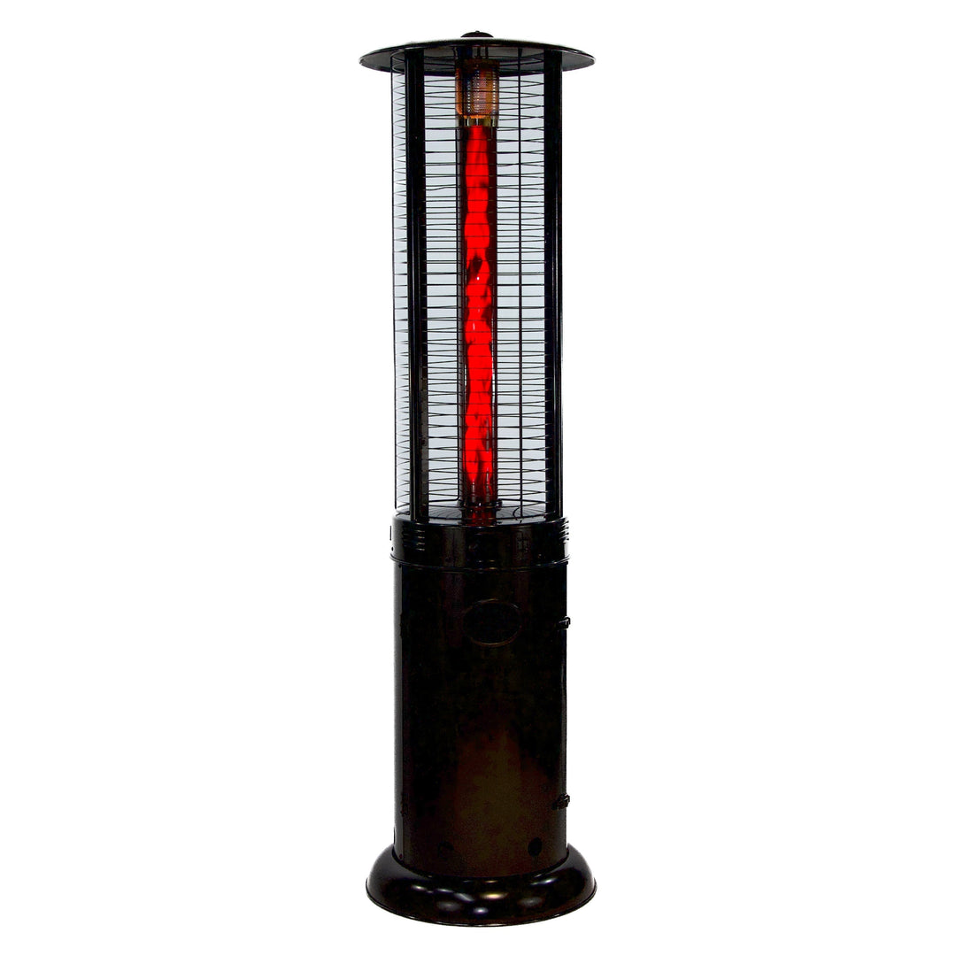 RADtec 80" Ellipse Flame Propane Patio Heater - Black with Ruby Glass