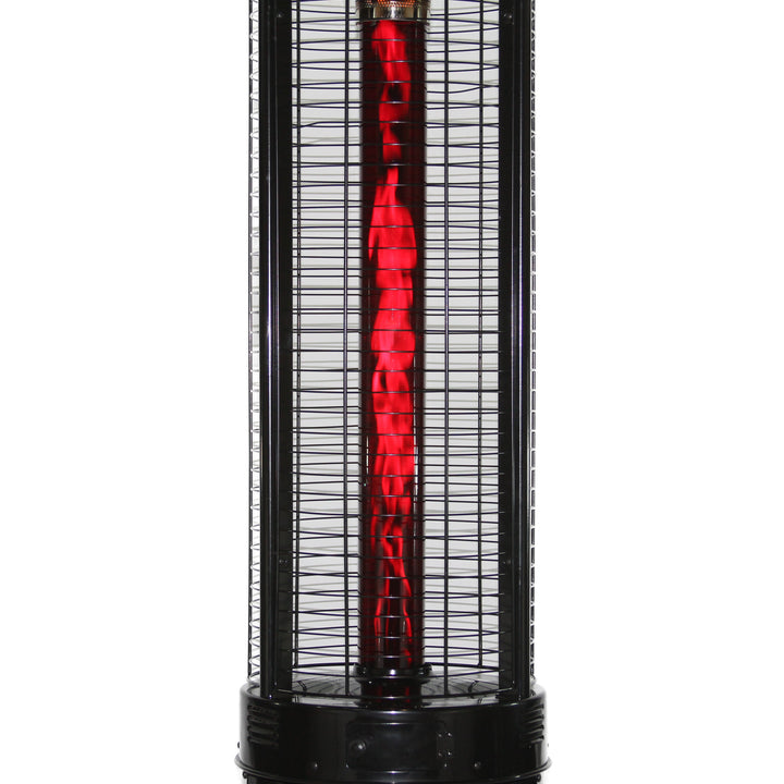 RADtec 80" Ellipse Flame Propane Patio Heater - Black with Ruby Glass