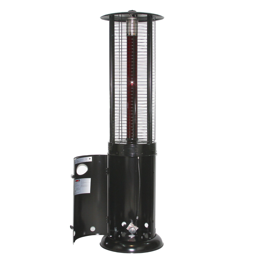 RADtec 80" Ellipse Flame Propane Patio Heater - Black with Ruby Glass