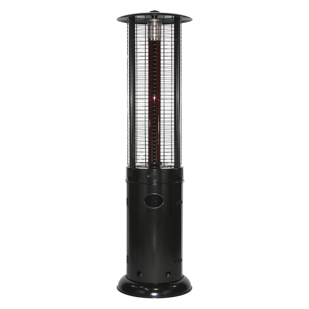 RADtec 80" Ellipse Flame Propane Patio Heater - Black with Ruby Glass