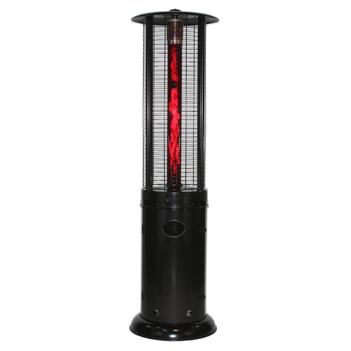 RADtec 80" Ellipse Flame Propane Patio Heater - Black with Ruby Glass