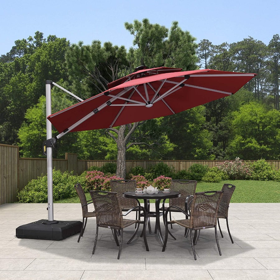 DEMO ITEMS 10 / 11 / 12 ft Round Outdoor Umbrellas With Lights