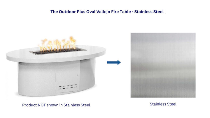 The Outdoor Plus 60" Oval Vallejo Fire Table - Stainless Steel