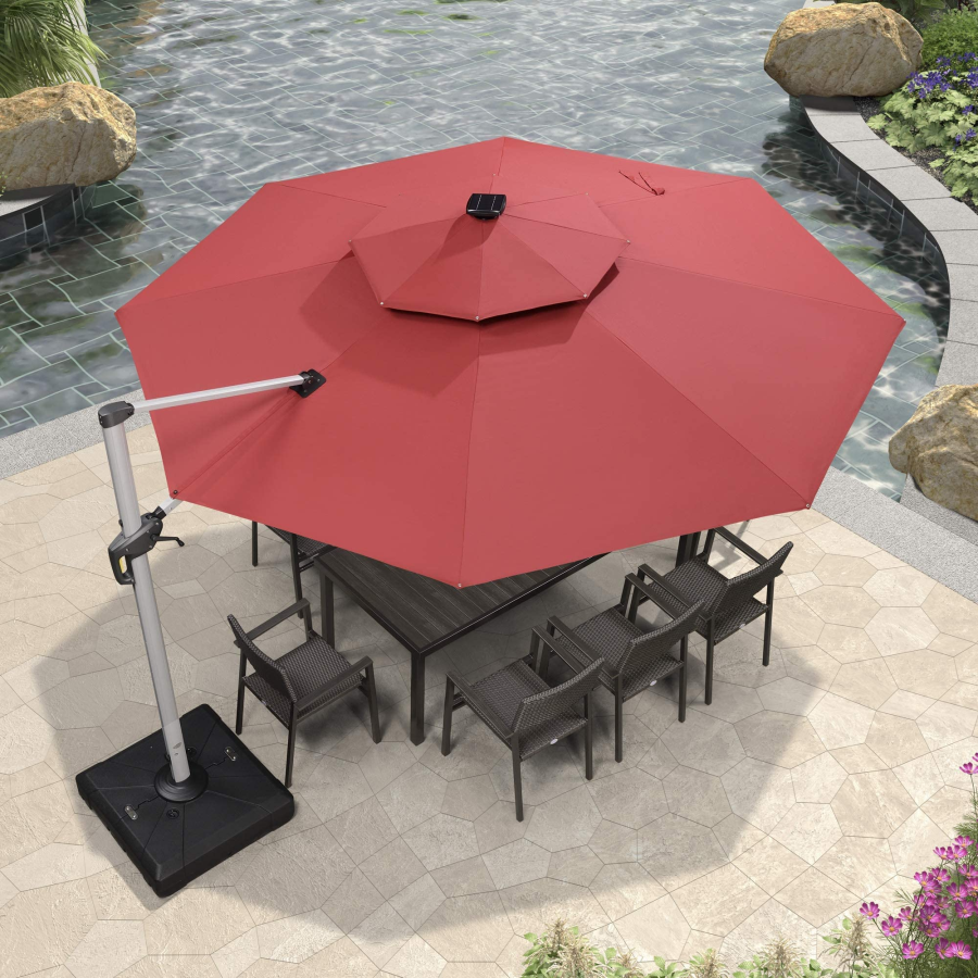 DEMO ITEMS 10 / 11 / 12 ft Round Outdoor Umbrellas With Lights