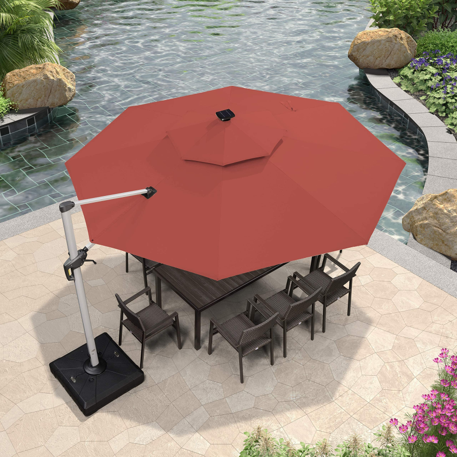 DEMO ITEMS 10 / 11 / 12 ft Round Outdoor Umbrellas With Lights