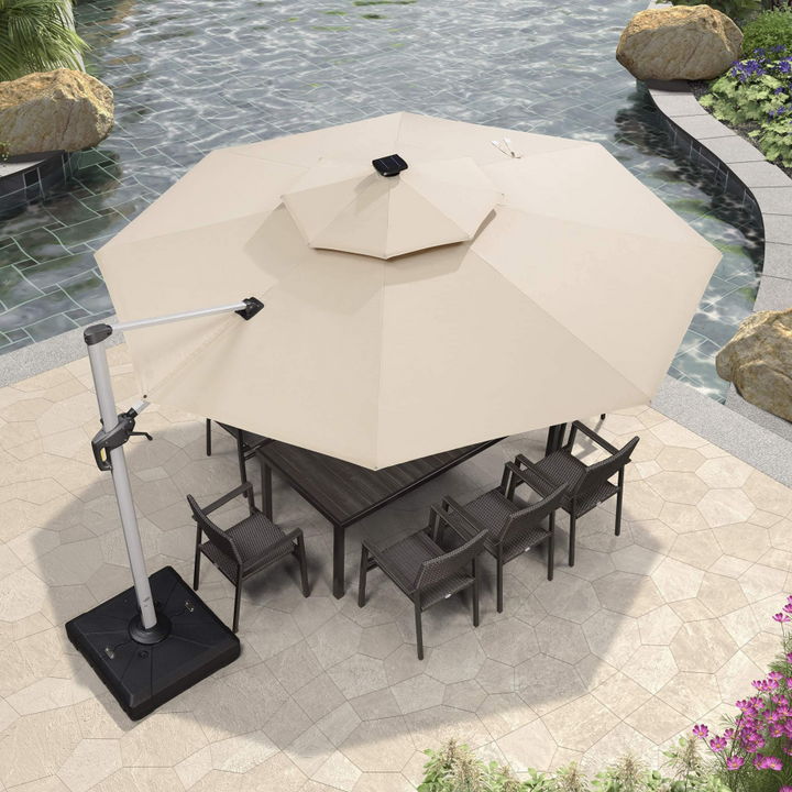 DEMO ITEMS 10 / 11 / 12 ft Round Outdoor Umbrellas With Lights